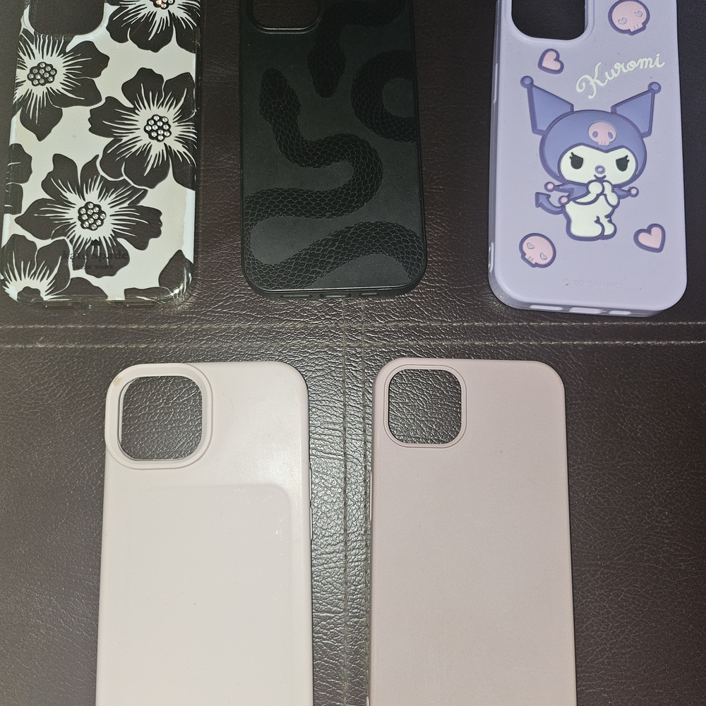 Stylish Phone Case Set - Black, White, Pink